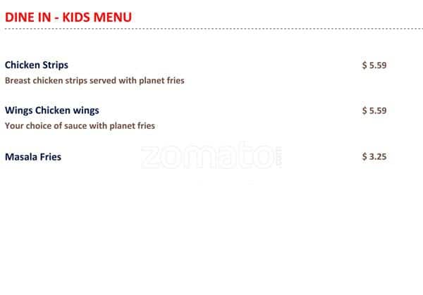 Menu of Planet India Restaurant photo13