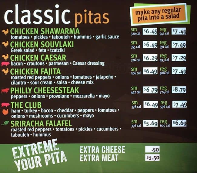 Menu of Extreme Pita photo2