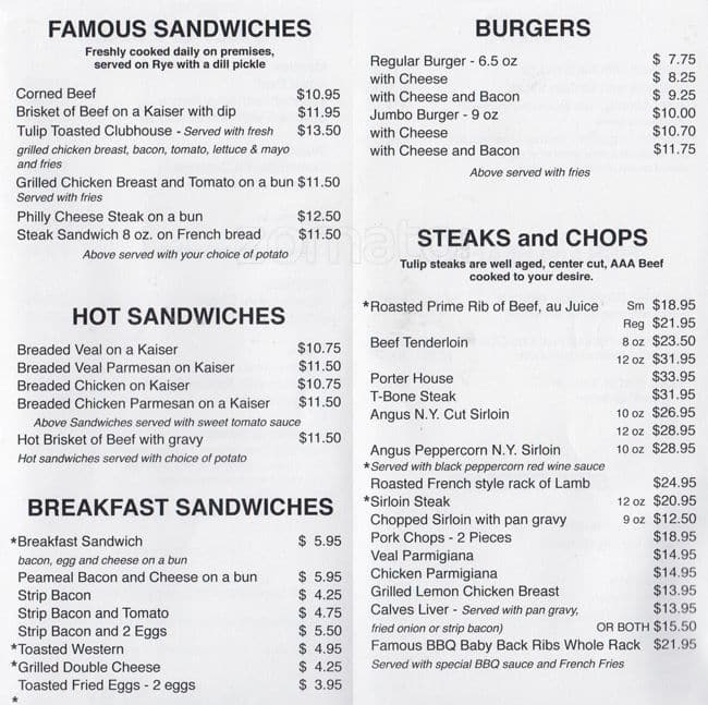 Menu of The Tulip photo3