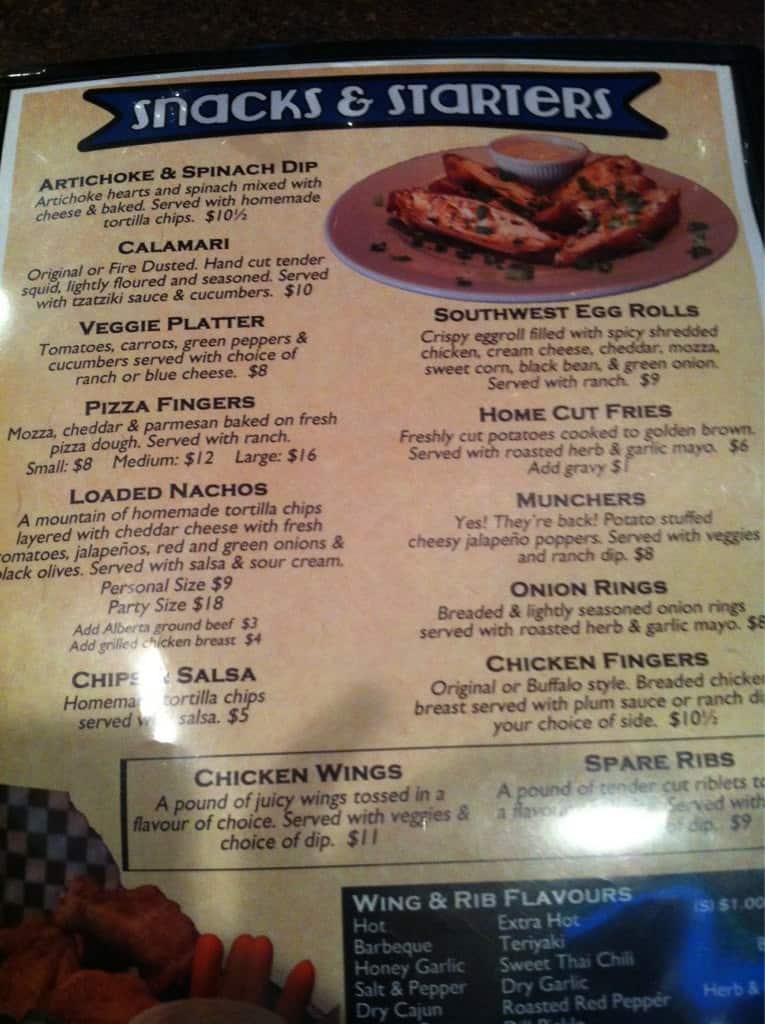 Menu of Backstreet Pub and Pizza photo2