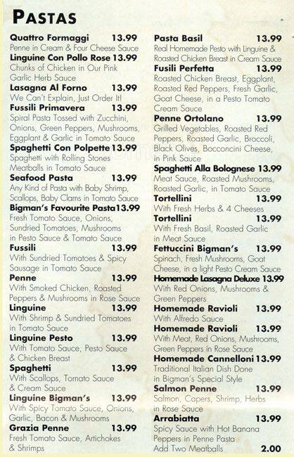 Menu of Bigman’s Family Dining photo10