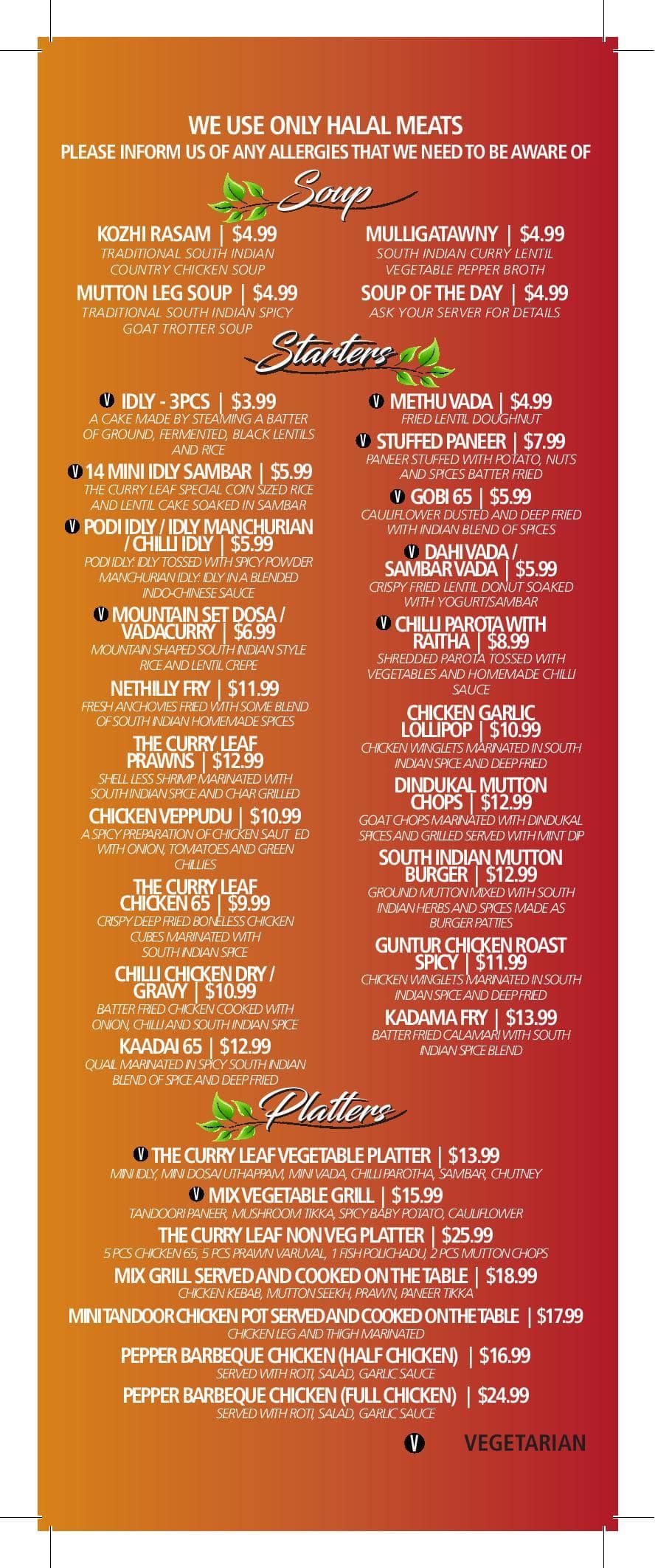 Menu of The Curry Leaf photo3