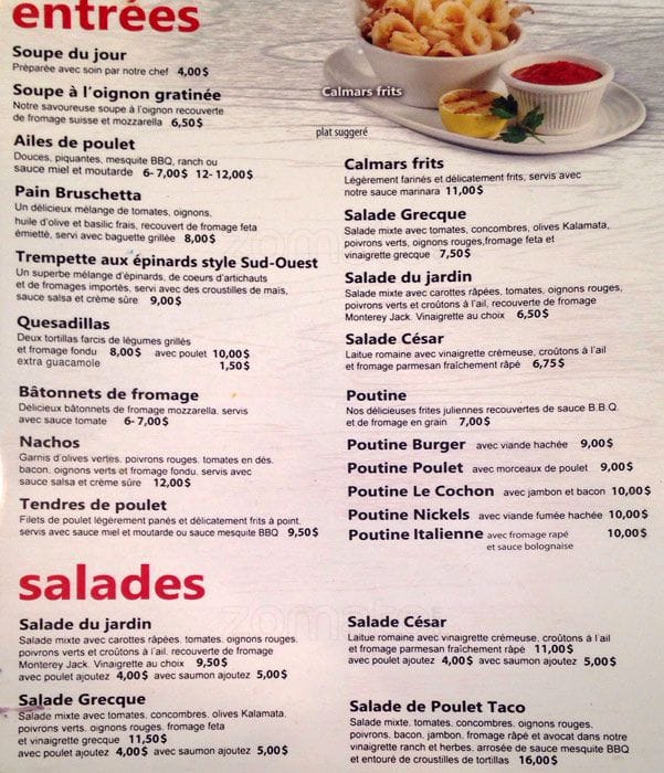 Menu of Nickels photo2