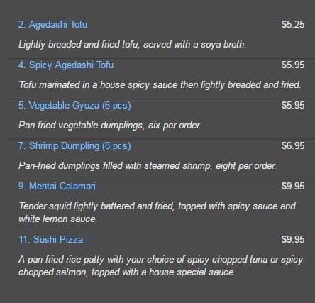 Menu of Sushi Kimu photo3