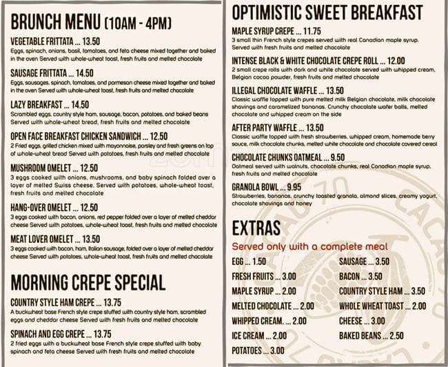 Menu of Cacao 70 photo3