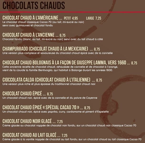 Menu of Cacao 70 photo18