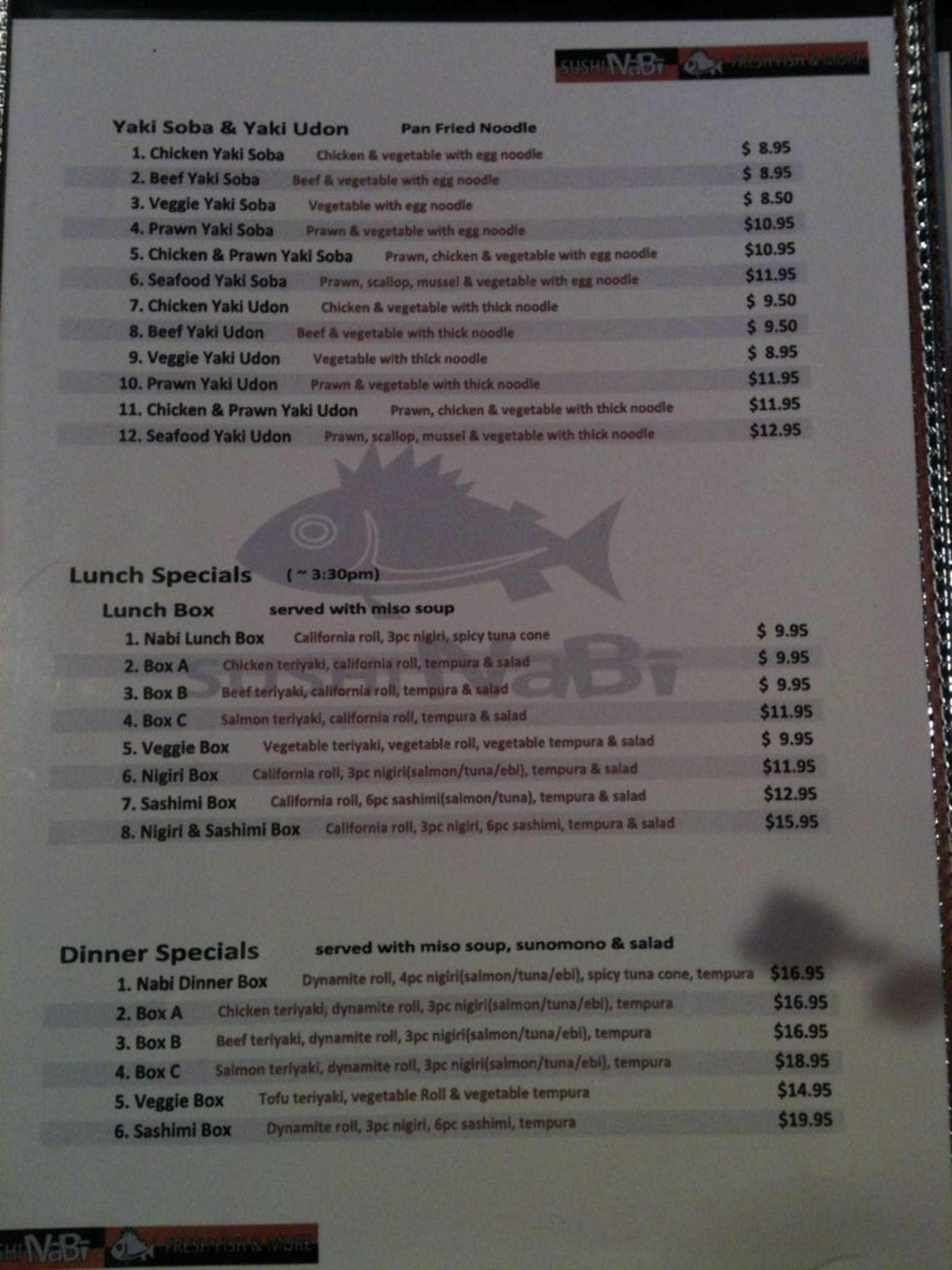 Menu of Sushi Nabi photo8