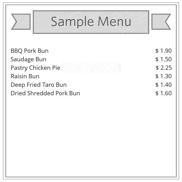 Menu of Les Chateaux Bakery photo3