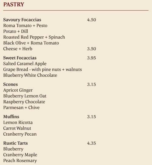 Menu of Terra Breads Bakery & Cafe photo5