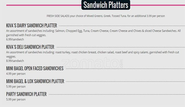 Menu of Kiva’s Restaurant & Bakery photo10