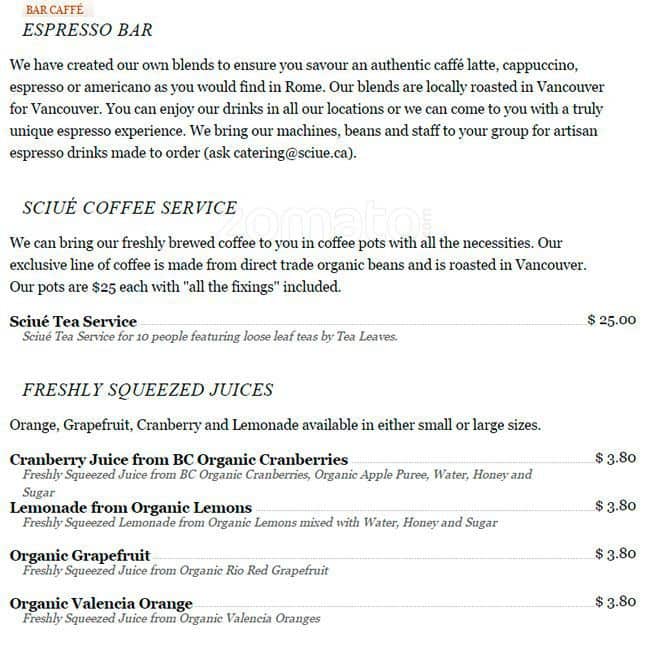 Menu of Sciue photo17