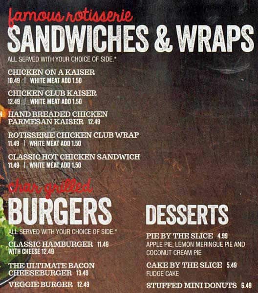 Menu of Swiss Chalet photo4