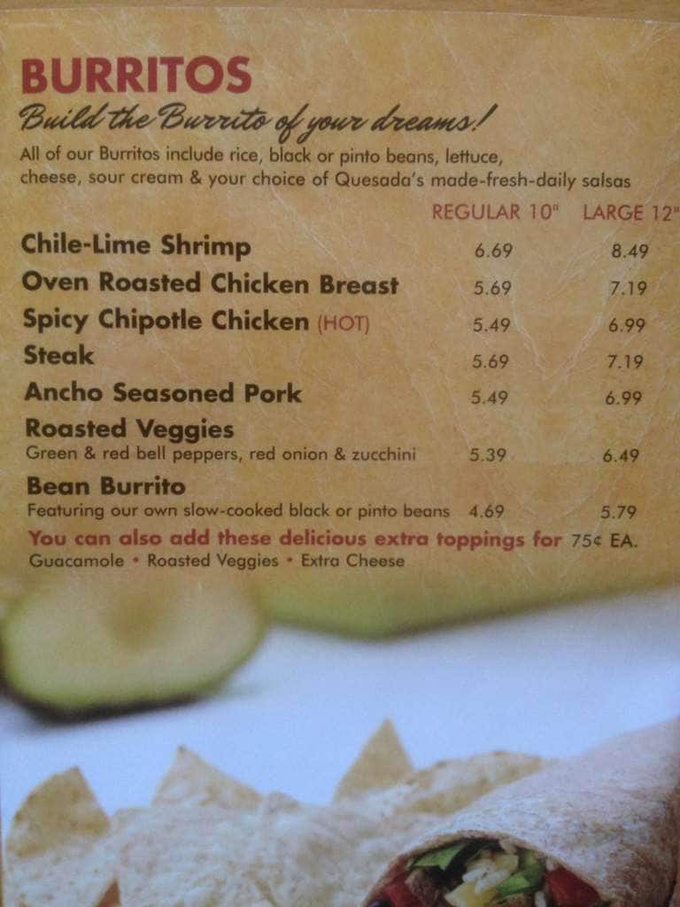 Menu of Quesada Burritos & Tacos photo5