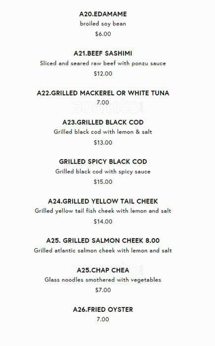 Menu of Yumei Sushi photo4