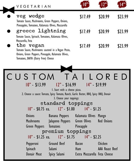 Menu of Bow Tie Pizza photo3