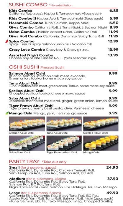 Menu of Sushi Giwa photo5