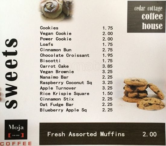 Menu of Cedar Cottage Coffee House photo3