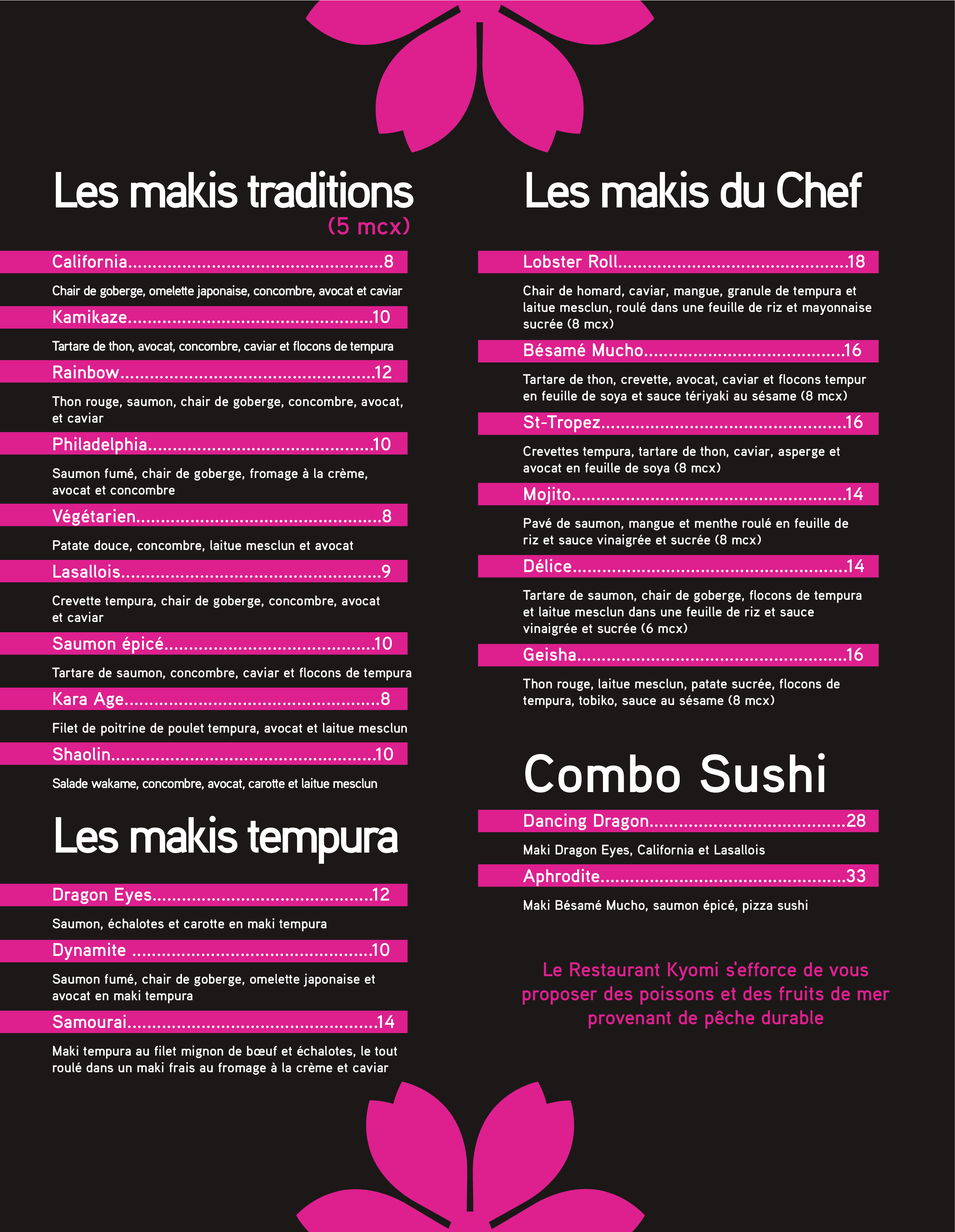 Menu of Restaurant Kyomi photo4