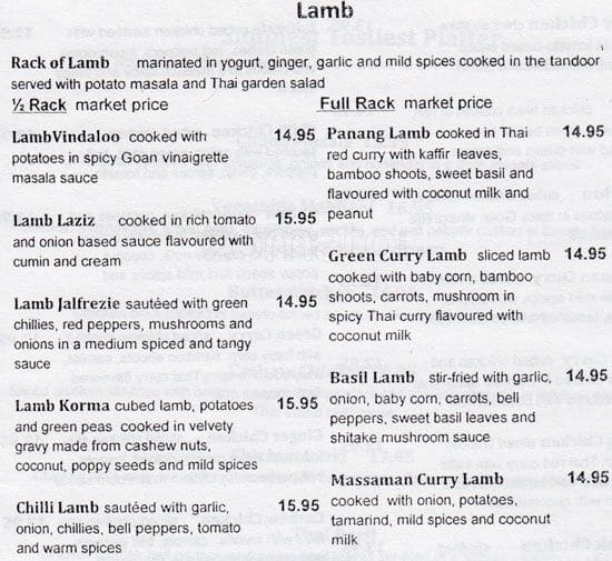 Menu of Mango Rain photo4