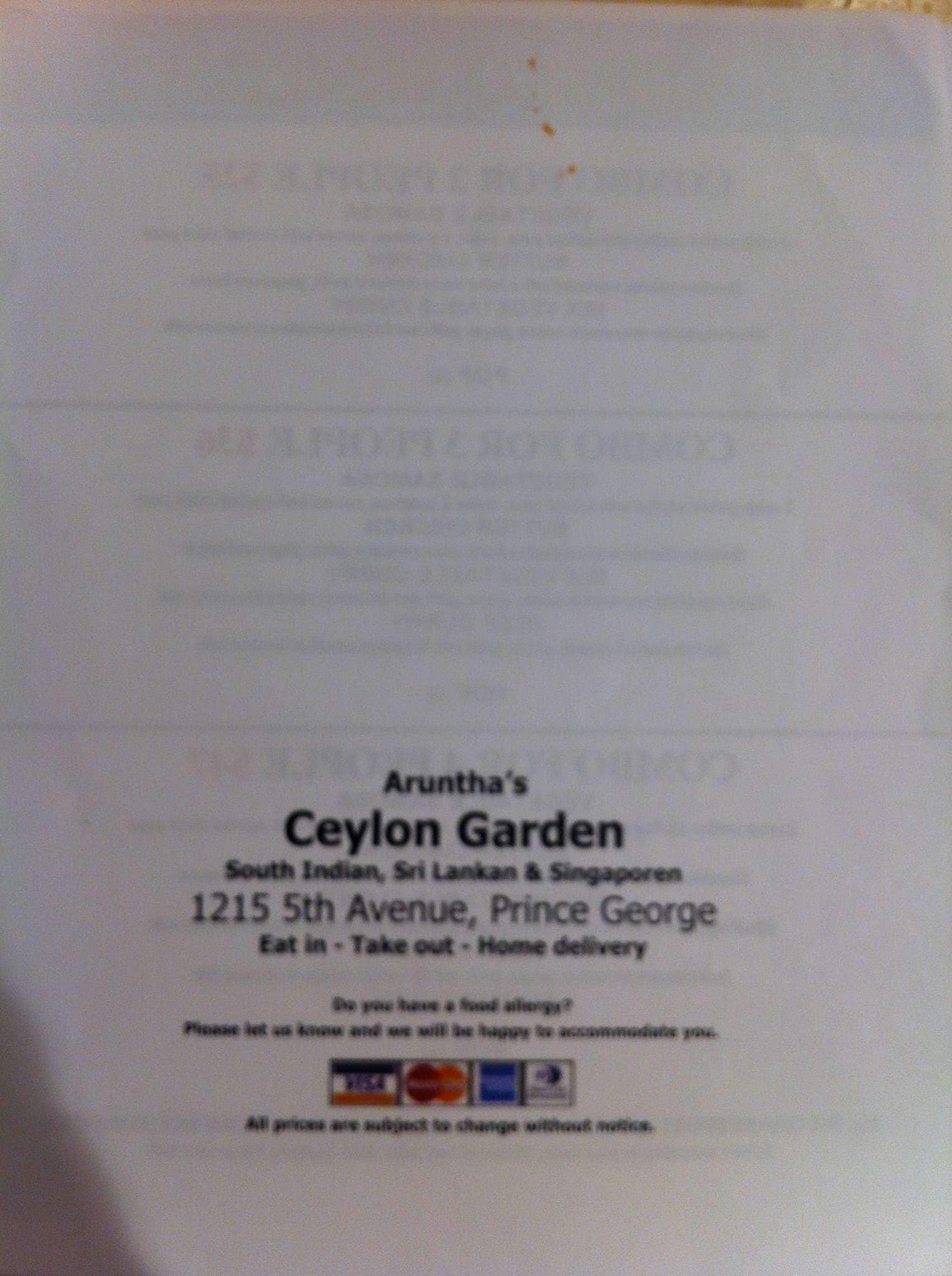 Menu of Aruntha’s Ceylon Garden photo8