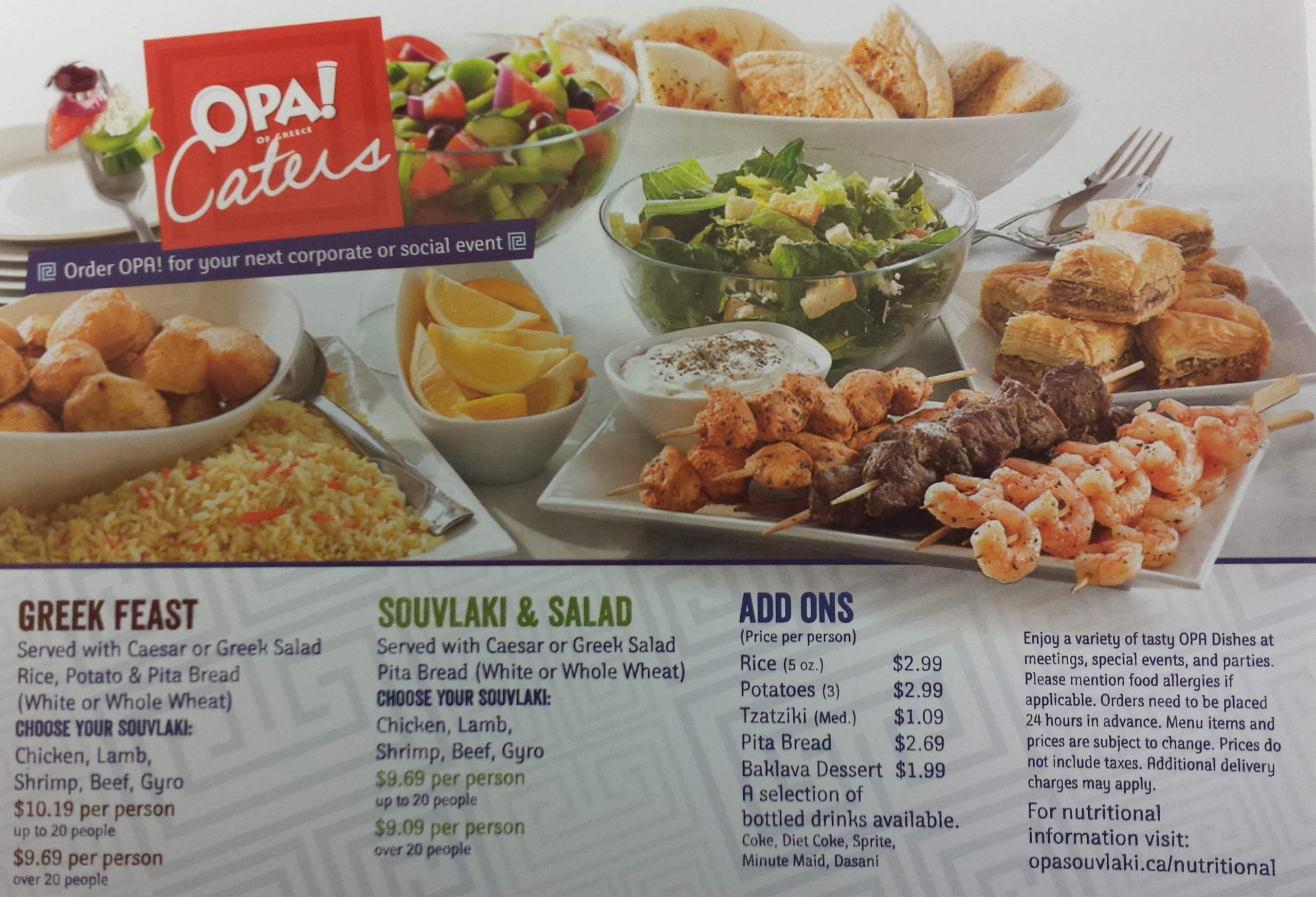 Menu of Opa of Greece photo4