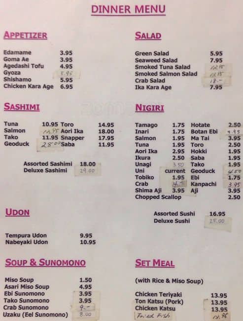 Menu of Hanako Japanese Restaurant photo3