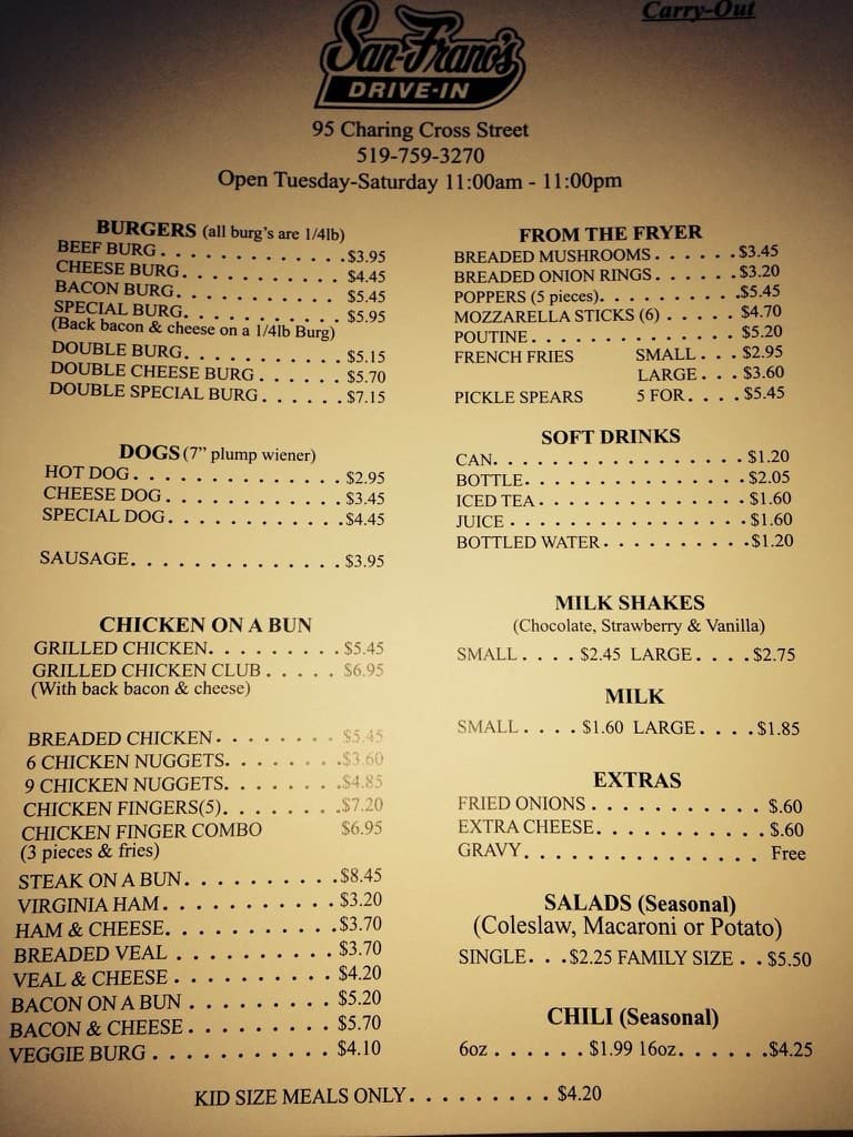 Menu of San Frano’s photo2