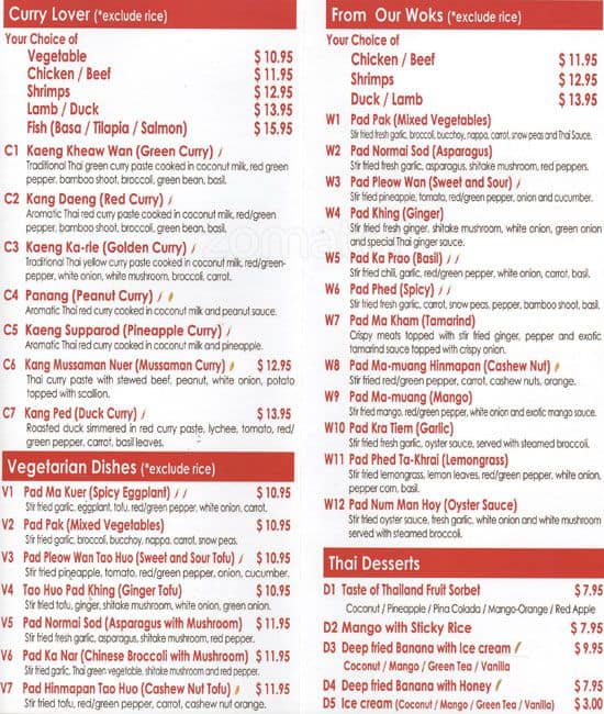 Menu of Taste Of Thailand photo3