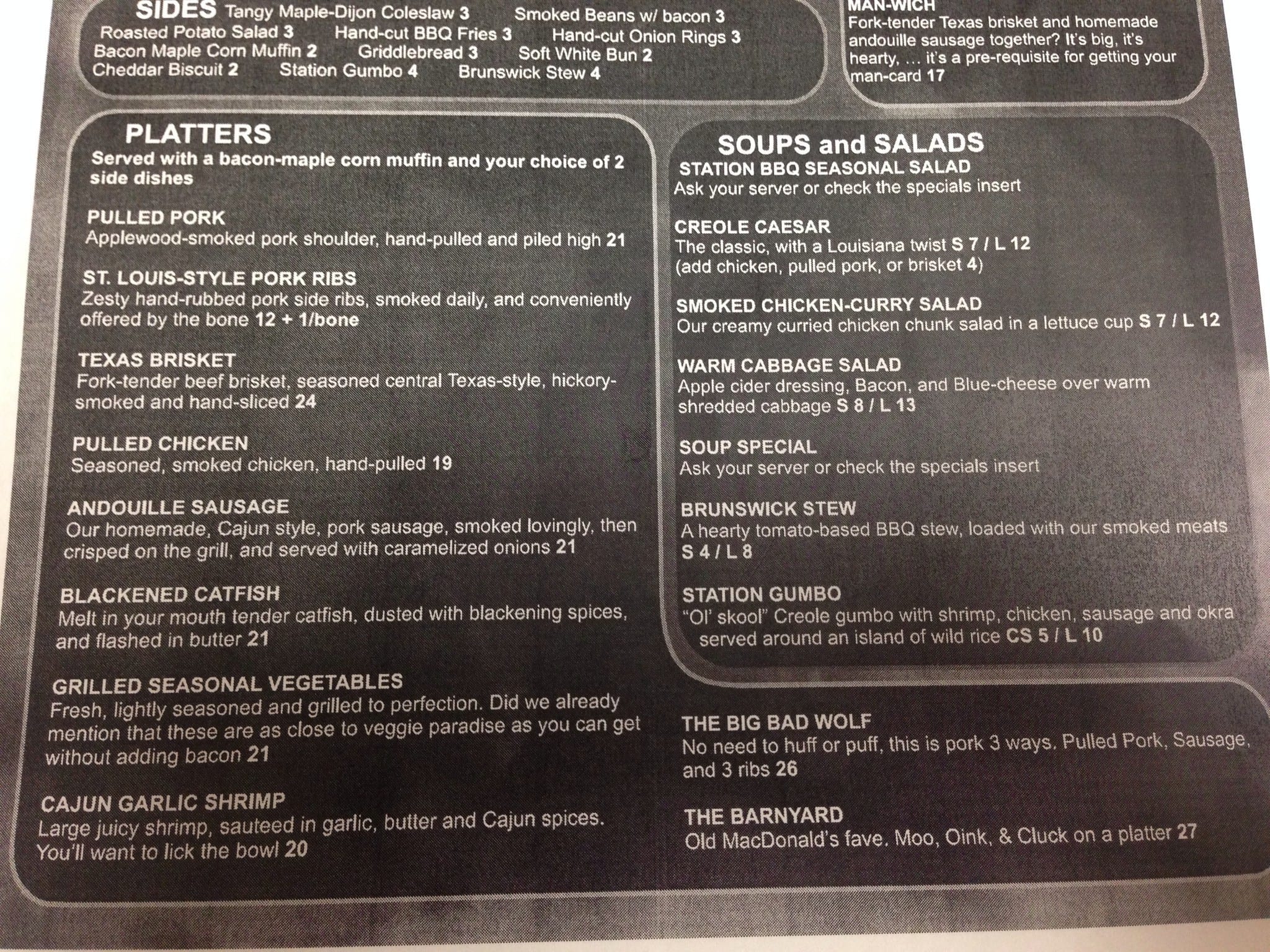 Menu of Station BBQ Smokehouse photo4