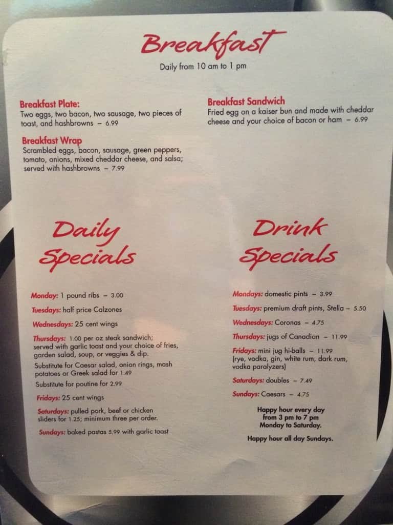 Menu of Silver Point Pub & Eatery photo5