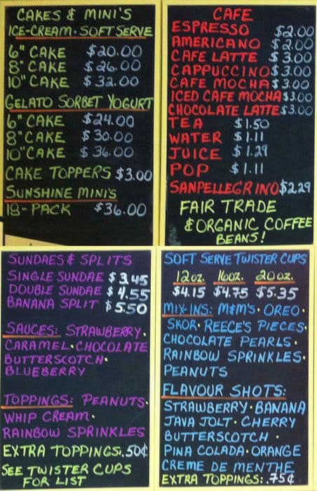 Menu of Jay’s Ice Cream & Sunshine’s Gelato photo2