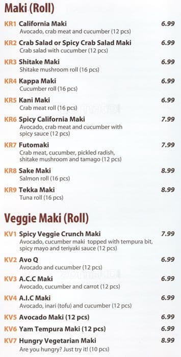 Menu of Sushi K Express photo5