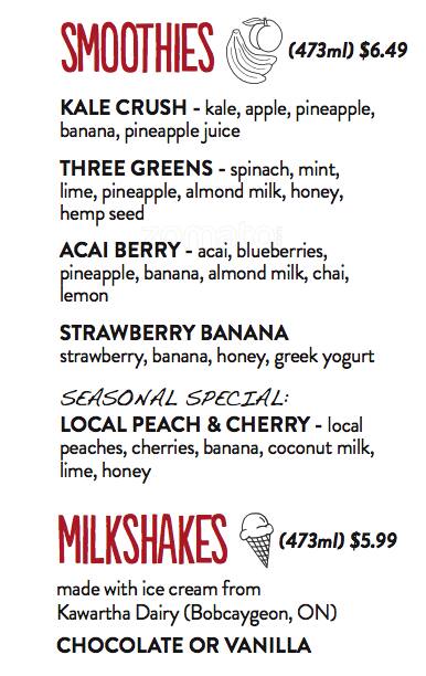 Menu of b.good photo4