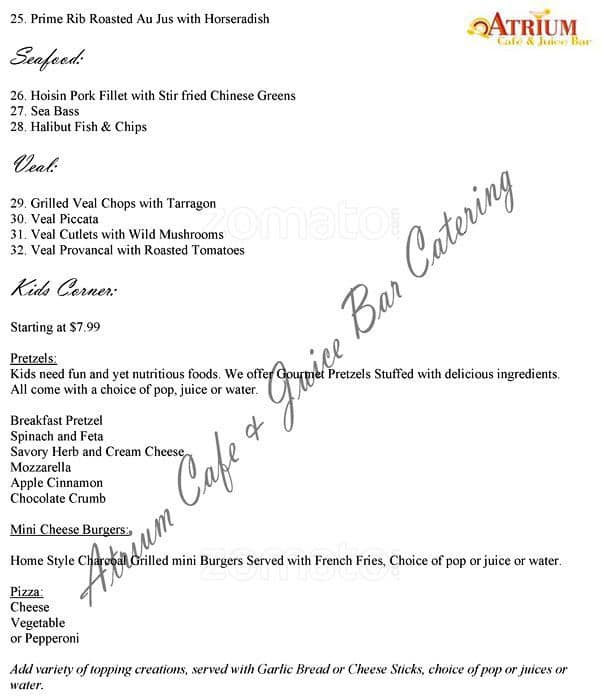 Menu of Atrium Cafe photo8