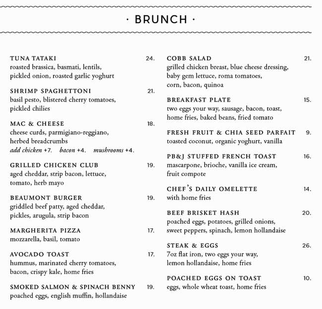 Menu of Beaumont Kitchen photo4