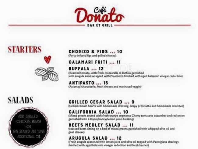 Menu of Cafe Donato photo2