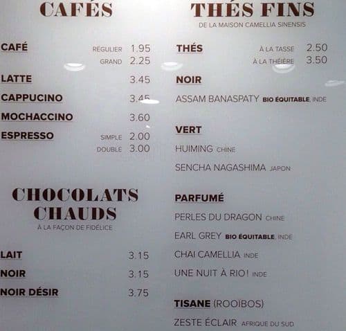 Menu of Fidelice photo2