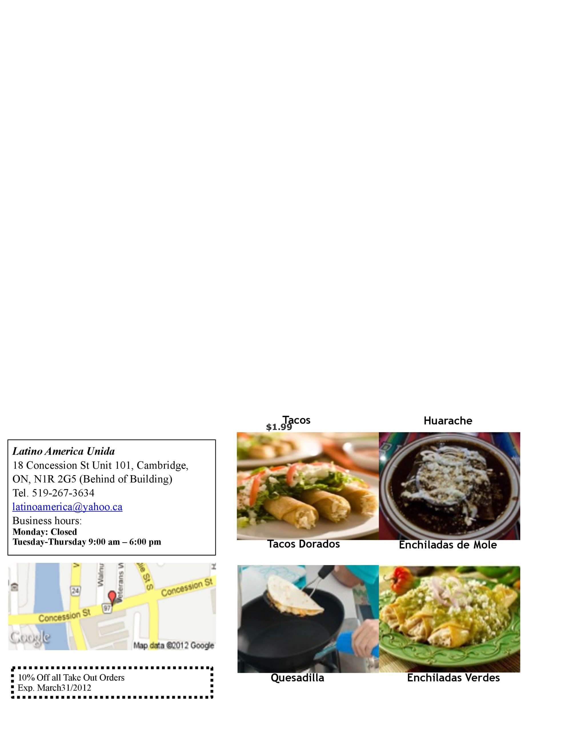 Menu of Latinoamerica Unida photo5