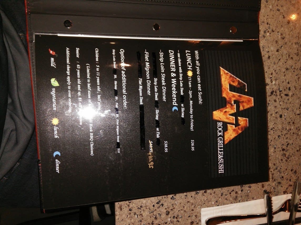 Menu of Lava Rock Grille & Sushi photo4
