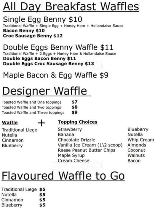 Menu of Just Waffles photo2