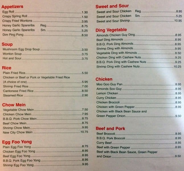 Menu of New City Restaurant photo2