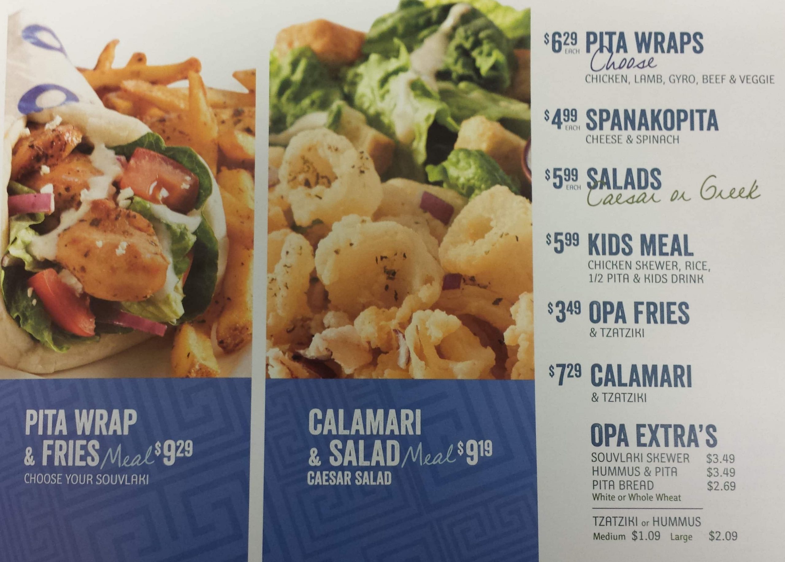 Menu of Opa of Greece photo6