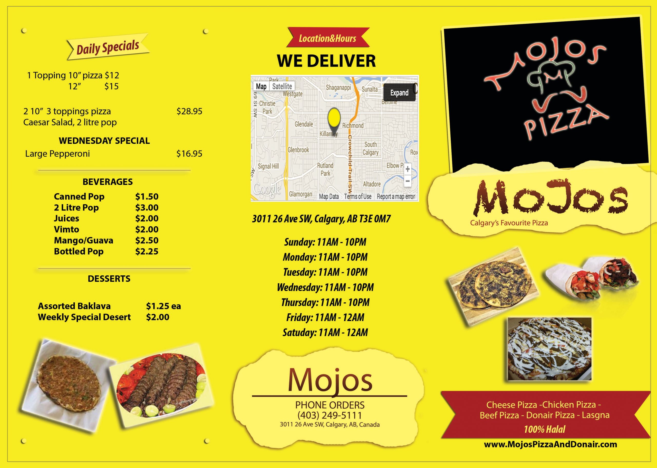 Menu of Mojo’s Pizza & Donair photo2