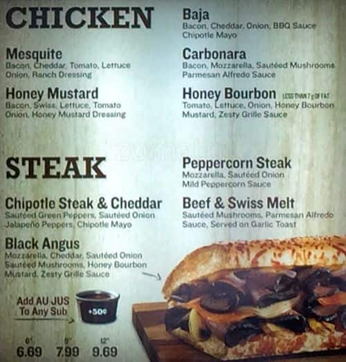 Menu of Quiznos photo4