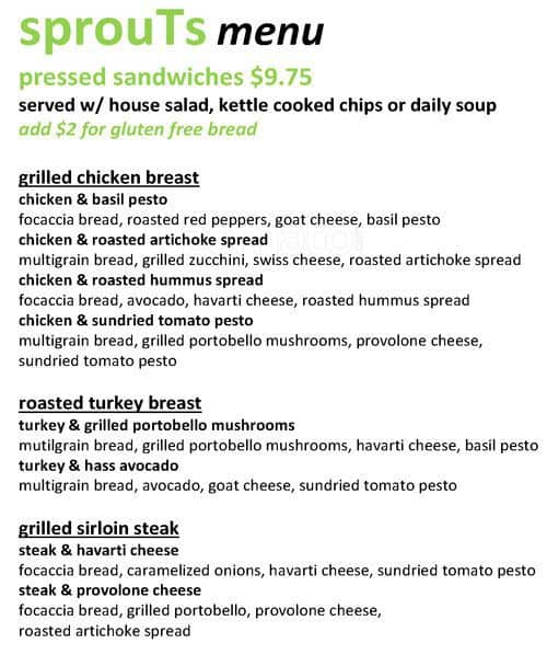 Menu of Sprouts photo2