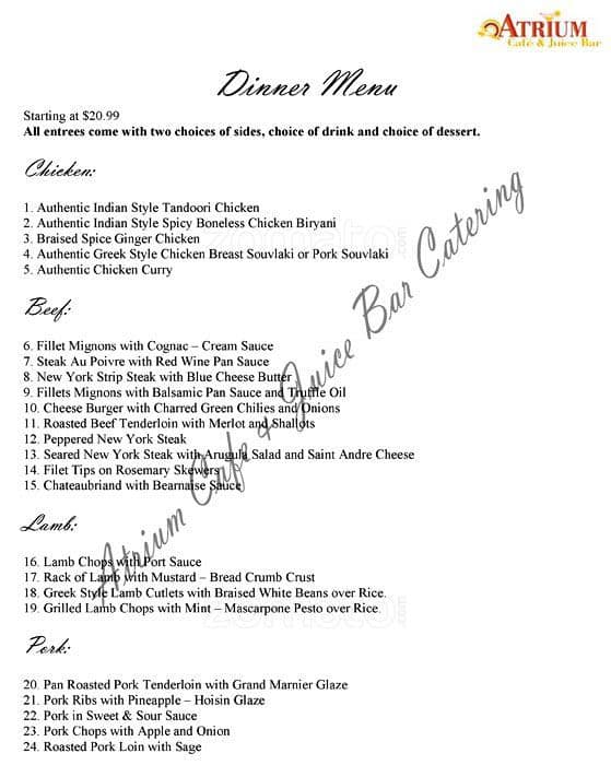 Menu of Atrium Cafe photo7
