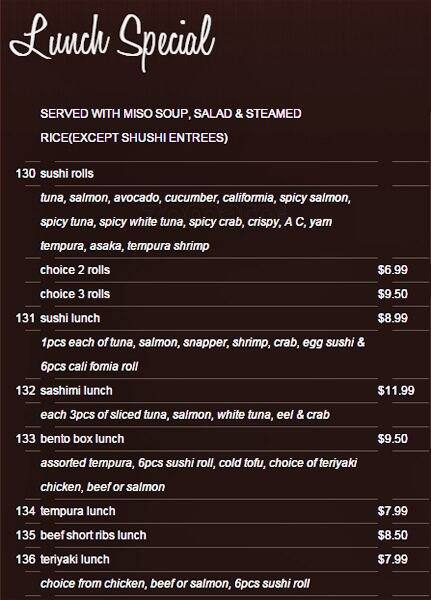 Menu of Sushi T&T photo12