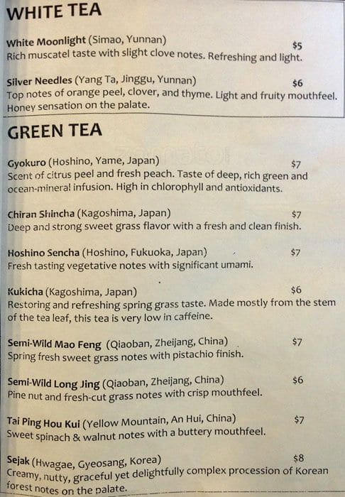 Menu of O5 Rare Tea Bar photo3