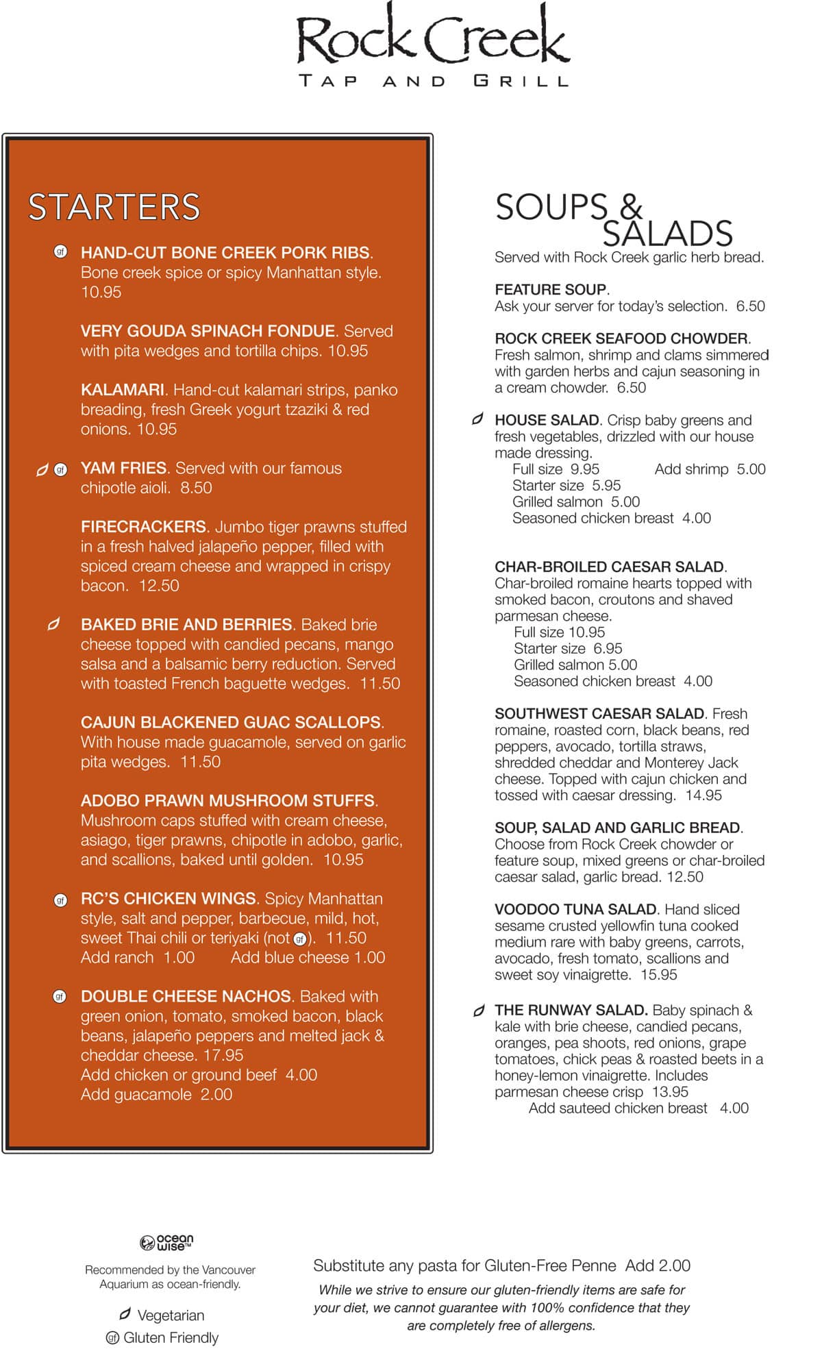 Menu of Rock Creek Tap and Grill photo2
