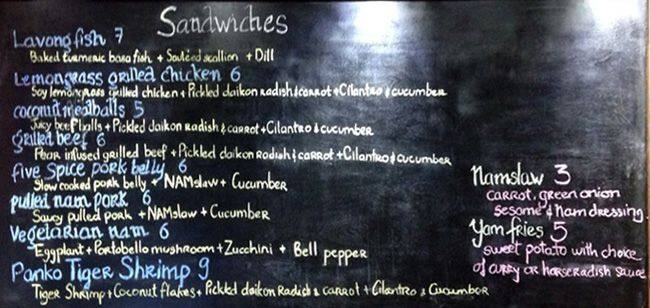 Menu of Nam Sandwich Shop photo2